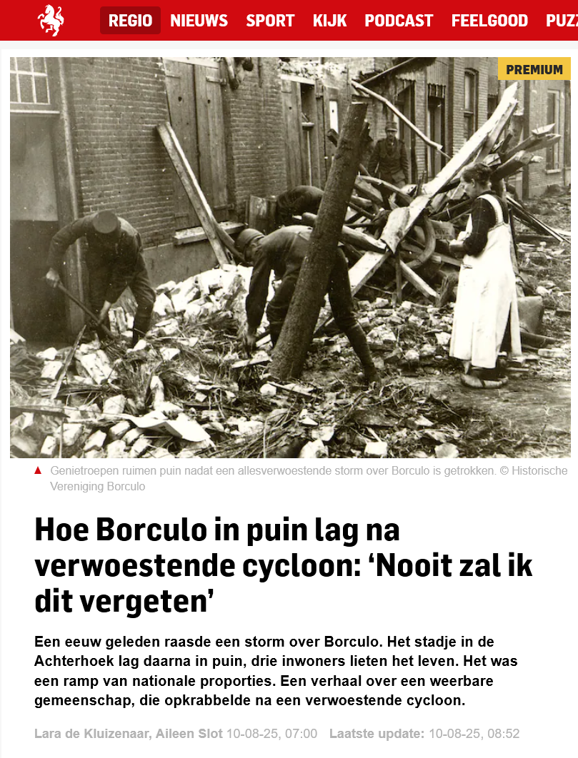 01278 - Tubantia - Hoe Borculo in puin lag na verwoestende cycloon - Nooit zal ik dit vergeten